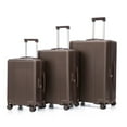 thumbnail image 1 of CASAROUND 20"/24"/28" 3 pcs/set in ABS Spinner Wheel Luggage, Carry on Suitcase, Matching Color, TSA Combination Lock (Brown), 1 of 28