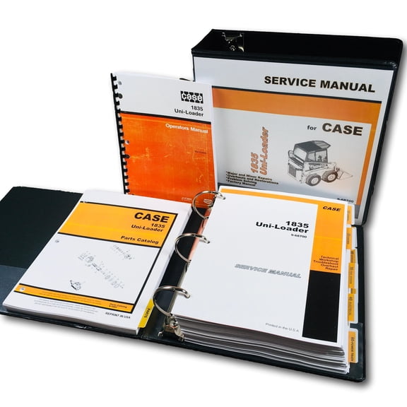 CASE 1835 UNI-LOADER SKIDSTEER SERVICE MANUAL PARTS CATALOG OPERATORS OWNERS SET