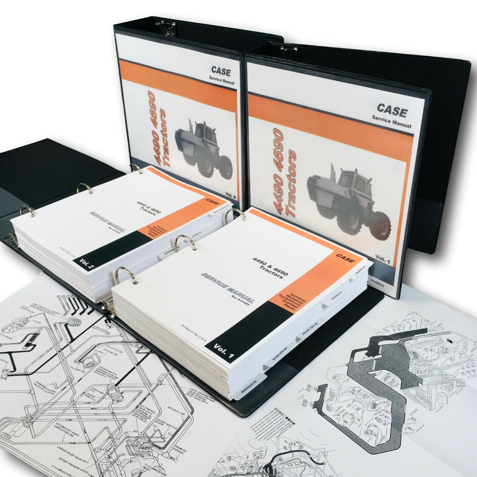 CASE 4490 4690 TRACTOR SERVICE MANUAL SET REPAIR SHOP TECHNICAL BOOK ...