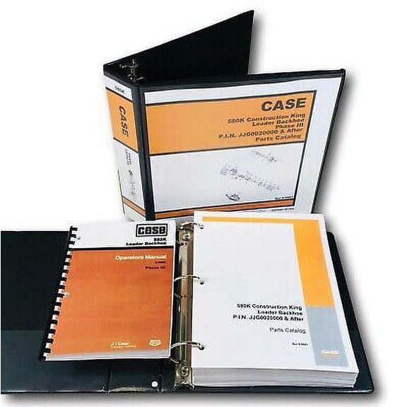 CASE 580K PHASE III TRACTOR LOADER BACKHOE PARTS CATALOG OPERATORS MANUAL 3 BOOK