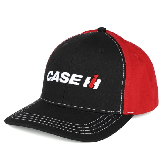 CASE IH Black & Red Twill Back Snapback Trucker Cap with 3D Logo A3492