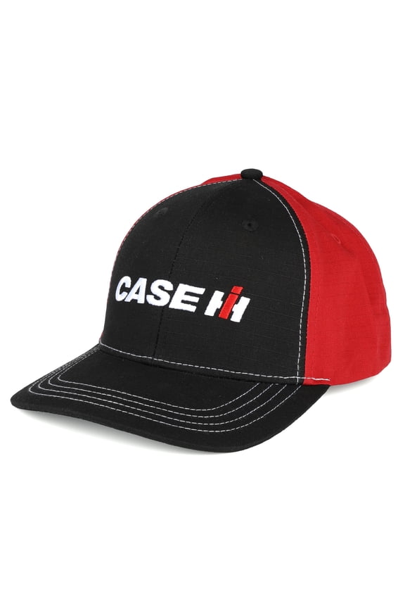 CASE IH Black & Red Twill Back Snapback Trucker Cap with 3D Logo A3492