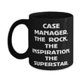 thumbnail image 1 of CASE MANAGER. THE ROCK. THE INSPIRATION. THE. 15oz Mug, Case manager Present From Friends, Unique Idea Cup For Friends, Joke cup, Funny mug, Gag gift, Coffee cup, Tea cup, Humorous gift, 1 of 5