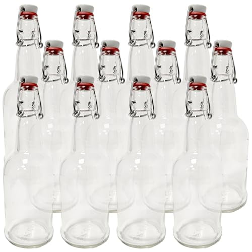 CASE OF 12 - 16 oz. EZ Cap Beer Bottles - CLEAR$$Home Decor, Kitchen, & Other