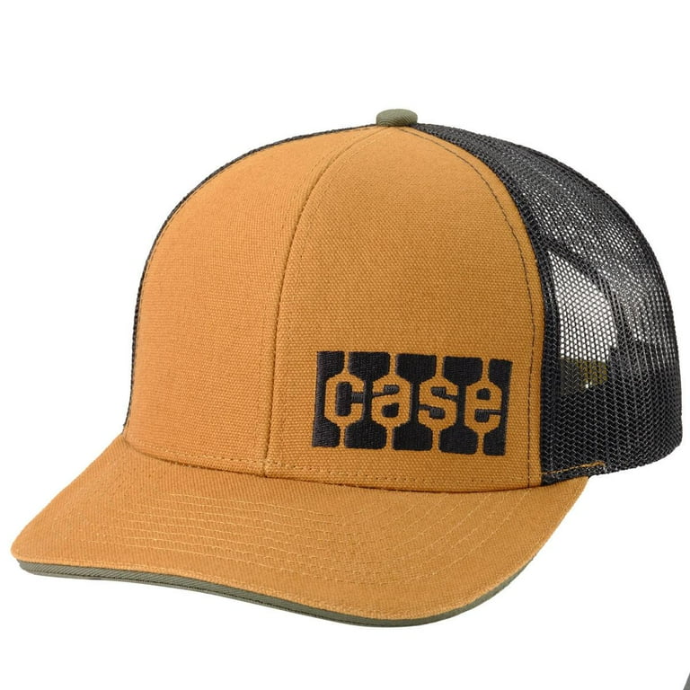 CASE IH Logo Saddle Canvas Cap with Black Mesh Back, Adjustable