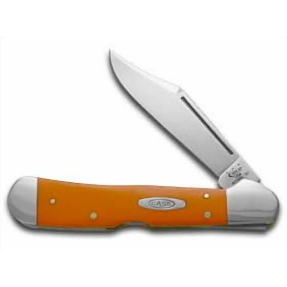 CASE XX High-visibility Orange Delrin Copperlock Stainless Pocket Knife Knives