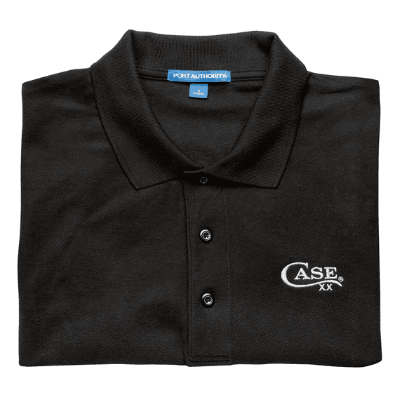 CASE XX Knives Black Cotton White Stitch Logo X-Large Polo Shirt