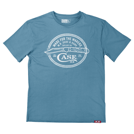 CASE XX Knives 'Made for the Makers' Heather Slate Cotton Large T-Shirt