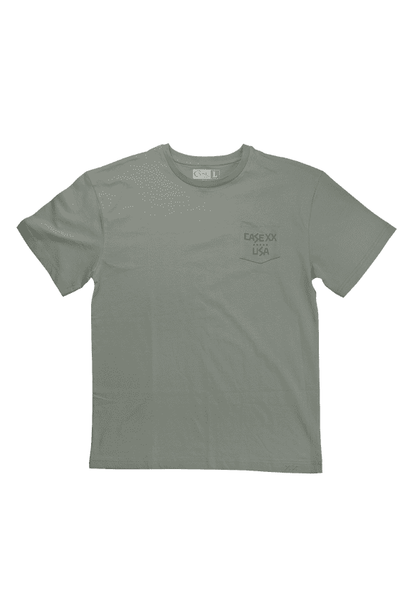 Knives Tang Stamp Series Asphalt Gray 100% Cotton Small Pocket T-Shirt
