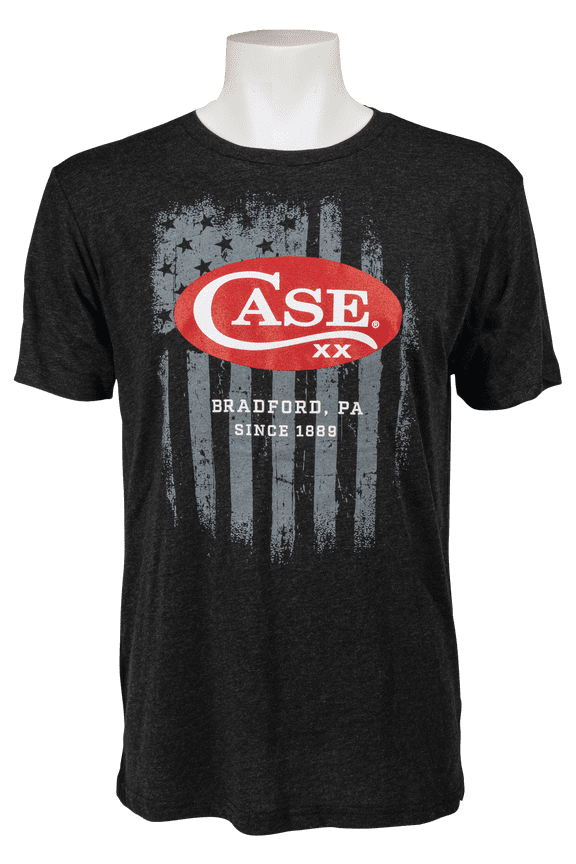 Knives U.S. Flag & Red Logo Black Cotton XXX-Large T-Shirt