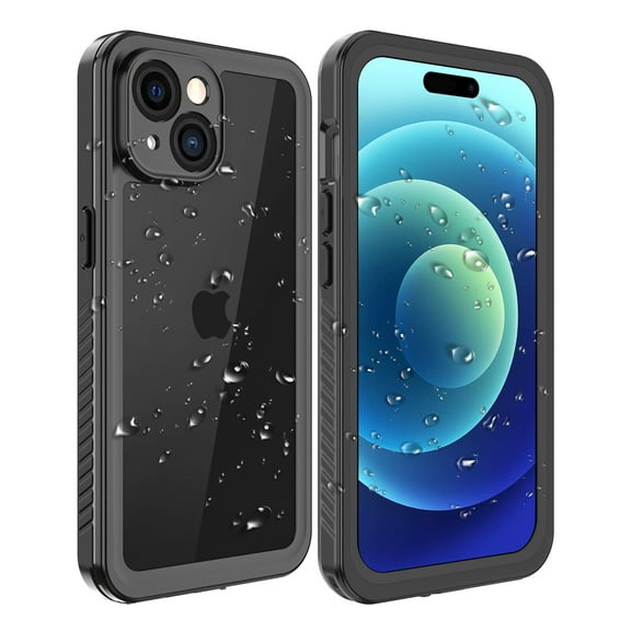 CASEFIV Swimming Shockproof Cell Phone Case for Apple iPhone 15 Plus, Black