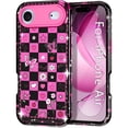 thumbnail image 1 of CASEFIV Compatible with iPhone Air Case 6.5 Inch 2025,Marble Pattern 3 in 1 Heavy Duty Shockproof Rugged Hard PC+Soft Silicone Drop Protective Women Girls Phone Cases for iPhone 17 Air,Black Pink, 1 of 6