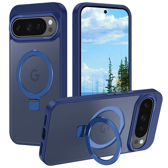 CASEFIV For Google Pixel 10 Pro XL Case 6.8" with Stand,Magnetic Slim Heavy Duty Shockproof Protective Phone Case forGoogle Pixel 10 Pro XL,Blue
