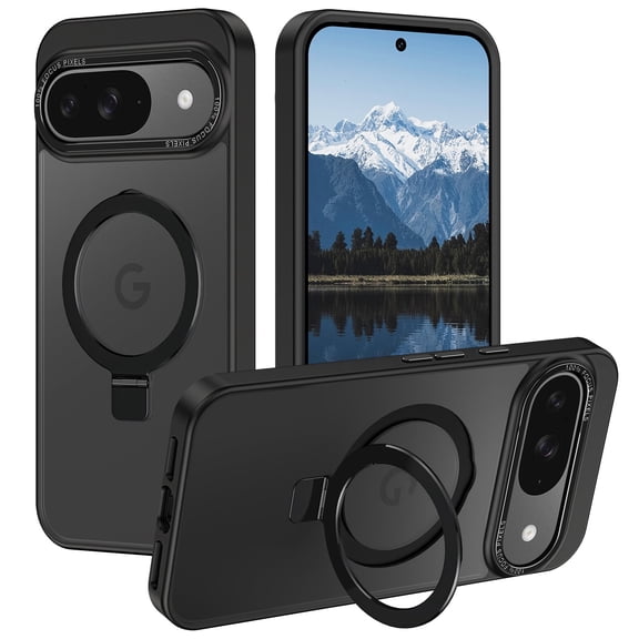 CASEFIV For Google Pixel 10/ Pixel 10 Pro Case 6.3" with Stand,Magnetic Slim Heavy Duty Shockproof Protective Phone Case for Google Pixel 10/ Pixel 10 Pro,Black