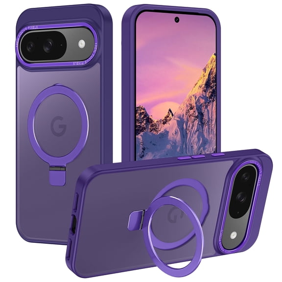 CASEFIV For Google Pixel 10/ Pixel 10 Pro Case 6.3" with Stand,Magnetic Slim Heavy Duty Shockproof Protective Phone Case for Google Pixel 10/ Pixel 10 Pro,Purple