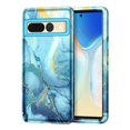 thumbnail image 1 of CASEFIV for Google Pixel 7 Pro Case,Marble Pattern 3 in 1 Heavy Duty Shockproof Full Body Rugged Protective Women Girl Covers for Google Pixel 7 Pro (2022),Blue, 1 of 8