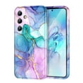 thumbnail image 1 of CASEFIV for Samsung Galaxy 24 Case (2024),Marble Pattern 3 in 1 Heavy Duty Full Body Shockproof Hard PC+Soft Silicone Drop Protective Women Girls Cover,Blue Pink, 1 of 8