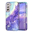 thumbnail image 1 of CASEFIV for Samsung Galaxy S22+/S22 Plus 5G Case,Marble Pattern 3 in 1 Heavy Duty Shockproof Full Body Rugged Hard PC+Soft Silicone Drop Protective Women Girls Covers,Cobalt Violet, 1 of 7