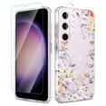 thumbnail image 1 of CASEFIV for Samsung Galaxy S23 Case,with 2 Screen Protector+2 Camera Lens Protector Floral Bling Sparkly Shiny Hard PC Slim Drop Protection Shockproof for Women Girls,Cherry Flower, 1 of 7