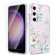 thumbnail image 1 of CASEFIV for Samsung Galaxy S23 Case,with 2 Screen Protector+2 Camera Lens Protector,Floral Bling Sparkly Shiny Hard PC Slim Drop Protection Shockproof for Women Girls,Rosa Gallica, 1 of 7