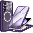 thumbnail image 1 of CASEFIV for Samsung Galaxy S23 FE 5G Case,Compatible with Magsafe[Built-in 9H Tempered Glass Screen Protector & 2X Camera Lens Protector] Full Body Shockproof Case,Purple, 1 of 6