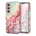 thumbnail image 1 of CASEFIV for Samsung Galaxy S23 FE Case, Marble Pattern 3 in 1 Heavy Duty Shockproof Full Body Hard PC+Soft Silicone Drop Protective Phone Case for Women Girls, Rose Gold, 1 of 8