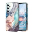 thumbnail image 1 of CASEFIV for Samsung Galaxy S24 Plus Case,Marble Full Camera Lens Protector 3 in 1 Heavy Duty Full Body Shockproof Hard PC+Soft Silicone Drop Protective Phone Cover for Women Men,Blue Gray, 1 of 8