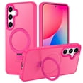 thumbnail image 1 of CASEFIV for Samsung Galaxy S25 Case,with Magnetic Invisible Stand [Military Drop Protection] [Compatible with MagSafe] Shockproof Slim Translucent Anti-Slip,Rose Red, 1 of 8
