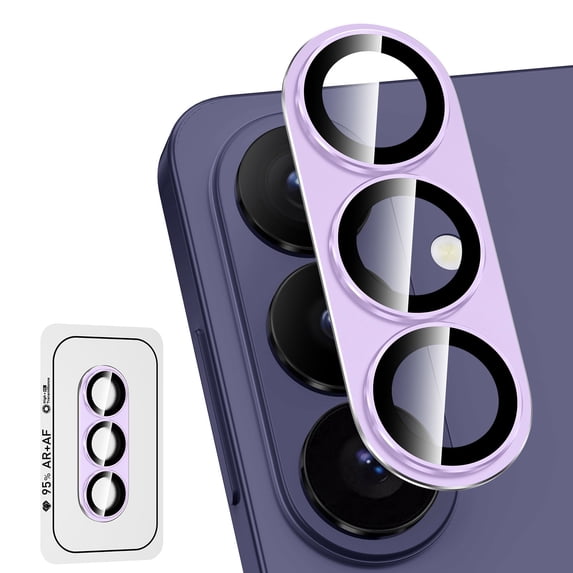 CASEFIV for Samsung Galaxy S26 Camera Lens Protector Tempered Glass Camera Cover,9H Hardness Aluminum Metal Lens Film,Anti-Scratch Strong Stickiness Case Friendly,1 Pack Purple