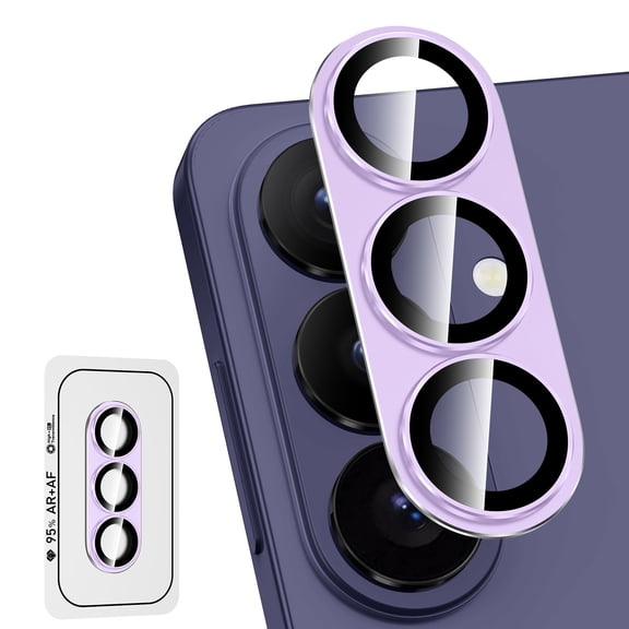 CASEFIV for Samsung Galaxy S26 Camera Lens Protector Tempered Glass Camera Cover,9H Hardness Aluminum Metal Lens Film,Anti-Scratch Strong Stickiness Case Friendly,1 Pack Purple
