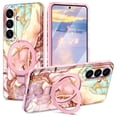thumbnail image 1 of CASEFIV for Samsung Galaxy S26 Case,[Magnetic Invisible Stand][Military-Grade Drop Protection] Slim Glossy Marble Pattern Back Shockproof Protective Phone Cover,Rose Gold Marble, 1 of 6