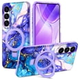 thumbnail image 1 of CASEFIV for Samsung Galaxy S26 Case,[Magnetic Invisible Stand][Military-Grade Drop Protection] Slim Glossy Marble Pattern Back Shockproof Protective Phone Cover,Purple Marble, 1 of 7