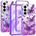 thumbnail image 1 of CASEFIV for Samsung Galaxy S26 Plus Case,Cute Butterfly Pattern Magnetic Phone Cover Translucent Slim Protective Case for Women Girls,Orange Butterfly, 1 of 7