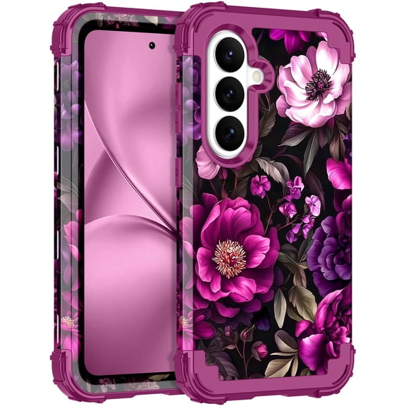 CASEFIV for Samsung Galaxy S26 Plus Case,[Magnetic Invisible Stand][Military-Grade Drop Protection] Slim Glossy Marble Pattern Back Shockproof Protective Phone Cover,Purple Marble