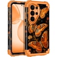 thumbnail image 1 of CASEFIV for Samsung Galaxy S26 Ultra Case,Glow in The Dark,Shockproof Protection Hard PC Soft Flexible TPU Bumper Drop Protective Protective Phone Cover Case for Galaxy S26 Ultra,Orange Butterfly, 1 of 7