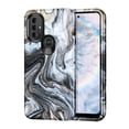 thumbnail image 1 of CASEFIV for Motorola G Power 2022 Case,Marble Pattern Heavy Duty Shockproof Full Body Protective Phone Covers for Women Girls,Gray, 1 of 7