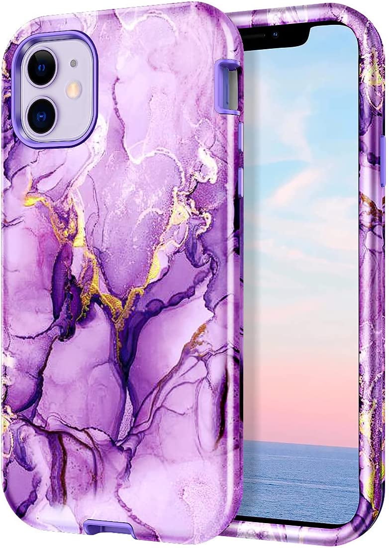 CASEFIV for iPhone 11 Case,Marble Pattern Heavy Duty Shockproof Full