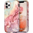 thumbnail image 1 of CASEFIV for iPhone 11 Pro Max Case,Heavy Duty Shockproof Full Body Protective Women Girls Marble Pattern Phone Cover for iPhone 11 Pro Max,Rose Gold, 1 of 8