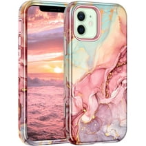 CASEFIV for iPhone 12 Case/iPhone 12 Pro Case,Heavy Duty Shockproof Full Body Protection Phone Cover Women Girls,Rose Gold