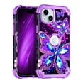 thumbnail image 1 of CASEFIV for iPhone 15 Pro Case,Glow in The Dark Three Layer Heavy Duty Shockproof Protective Case for iPhone 15 Pro 6.1 inch,Dark Butterfly, 1 of 7