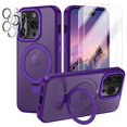 thumbnail image 1 of CASEFIV for iPhone 13 Pro Max Case,with Magnetic Invisible Stand [Military Drop Protection] [Compatible with MagSafe] [2 Screen Protector+2 Lens Protector] Shockproof Slim Anti-Slip Case,Deep Purple, 1 of 8