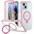 thumbnail image 1 of CASEFIV for iPhone 14 Case, iPhone 13 Case with Magnetic Invisible Stand [Compatible with MagSafe] Built-in Screen Protector Military Drop Protection Shockproof Slim Translucent Case Cover, Rose, 1 of 7
