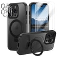 thumbnail image 1 of CASEFIV for iPhone 14 Pro Case,with Magnetic Invisible Stand [Military Drop Protection] [Compatible with MagSafe] Shockproof Slim Anti-Slip with 2 Screen Protector+ 2 Lens Protector,Black, 1 of 8