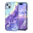 thumbnail image 1 of CASEFIV for iPhone 15 Plus Case 6.7 inch (2023), Marble Pattern 3 in 1 Heavy Duty Full Body Shockproof Hard PC+Soft Silicone Drop Protective Phone Cover for Women Girls,Light Purple, 1 of 7