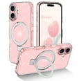 thumbnail image 1 of CASEFIV for iPhone 16 Plus Case,with Magnetic Invisible Ring Stand [Compatible with MagSafe],Full Body Rugged Slim Women Men Girl Shockproof Marble Pattern Design Case,Silver, 1 of 1