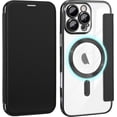 thumbnail image 1 of CASEFIV for iPhone 16 Pro Max Case,Compatible with Magsafe,Slim Fit Flip Protective PU Leather Wallet Case with RFID Blocking Card Slot Build-in Len Protector,Black, 1 of 7