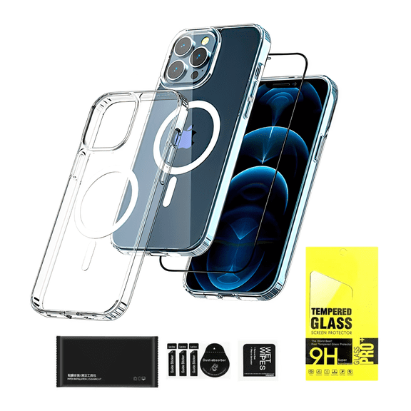 CASEFREAK 2-in-1 Clear Cell Phone Case for iPhone 11 (6.1"), with Tempered Glass Screen Protector