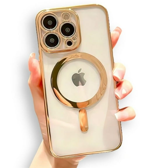 CASEFREAK Metallic Plated Cell Phone Case for iPhone 13 Pro Max, Gold