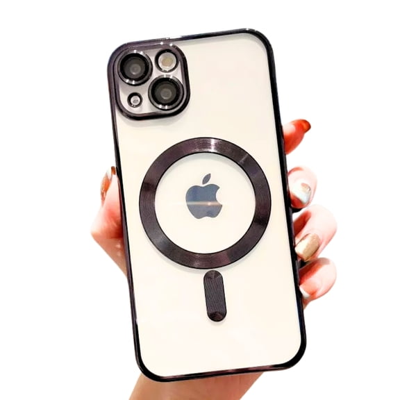 CASEFREAK Clear Metallic Plated Case for iPhone 14 (6.1") - Black