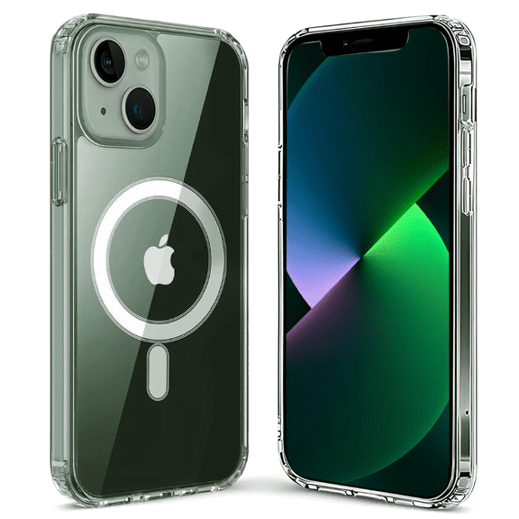 CASEFREAK Clear Silicone Case for iPhone 13 Mini (5.4") with Magnetic Ring MagSafe Compatible